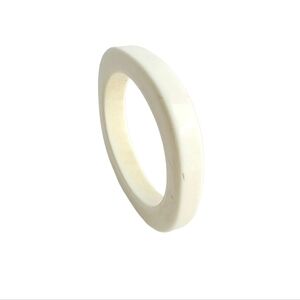 Vintage Chunky Bangle Bracelet 60s Retro Plastic Cream‎ Mid Century Mod Op Art
